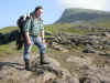 press to enlarge. The local hunter Torlakkur with his fledge of Puffins.