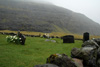 Kirkjugarðurin í Saksun / Kirkegården i Saksun / The cemetery in Saksun.