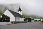 Leirvíkar kirkja / Kirken i Leirvík / The church in Leirvík.