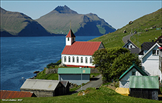 Kunoyar kirkja / Kirken i Kunoy / The church in Kunoy.