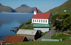 Kunoyar kirkja / Kirken i Kunoy / The church in Kunoy.