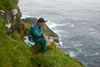 Poul Johannes Simonsen fleygar náta í Mykinesi / Poul Johannes Simonsen fanger mallemukker på Mykines / Poul Johannes Simonsen catching Fulmars in Mykines.