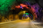 Undirsjóvartunnil við listarverki av Trónda Paturssyni / Undersøisk tunnel med kunstværk af Tróndur Patursson / Submarine tunnel decorated by Tróndur Patursson.