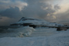 Landnyrðingsbrim í Nólsoy 01.02.2008 / Stærk brænding fra nordøst på Nólsoy 01.02.2008 / Breakers from North-East on Nólsoy 01.02.2008. 