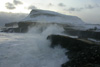 Landnyrðingsbrim í Nólsoy 01.02.2008 / Stærk brænding fra nordøst på Nólsoy 01.02.2008 / Breakers from North-East on Nólsoy 01.02.2008. 