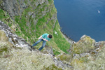 Poul Johannes Simonsen sgur eftir ntaeggum  Viareii 21.05.2010 / Poul Johannes Simonsen searching for Fulmar eggs